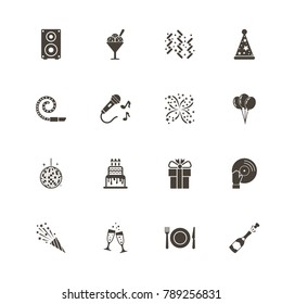 Events icons. Perfect pictogram on white background. Flat simple vector icon.