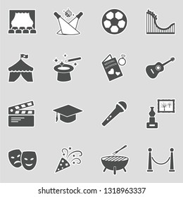 Events Icons. Sticker Design. Vector Illustration.