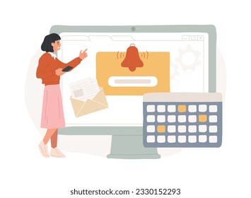 Events isolated concept vector illustration. Corporate events, event calendar, notification, website menu bar, UI element, business meeting, commercial exhibition, schedule vector concept.