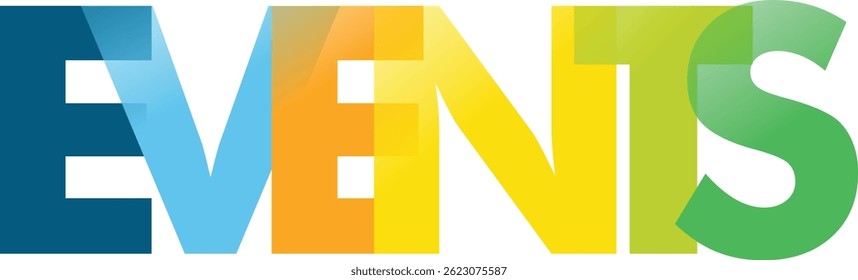 EVENTS Letters Banner – Bold Text Decoration Vector Illustration for Announcements Celebrations