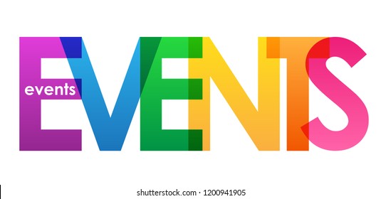 EVENTS rainbow letters banner