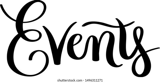 EVENTS vector brush calligraphy banner