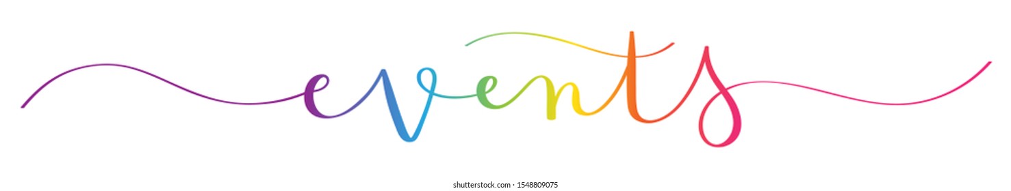 EVENTS vector brush calligraphy banner with swashes