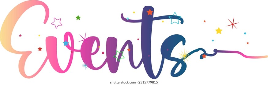 events vector text effect, events gradient text