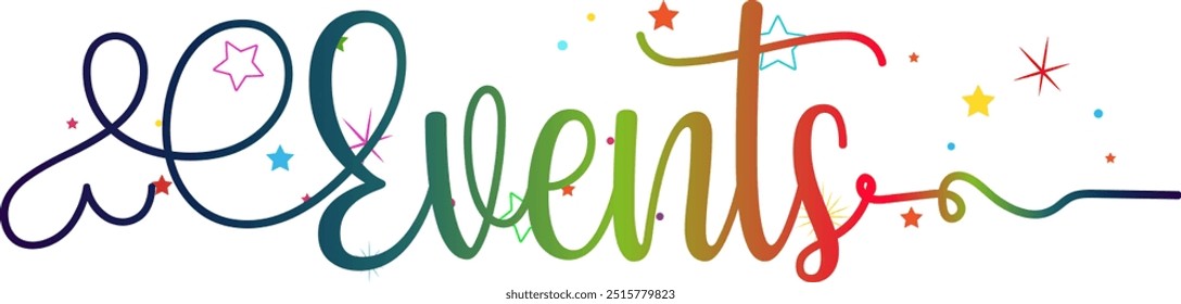 events vector text effect, events gradient text