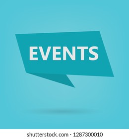 events word on a sticker- vector illustration