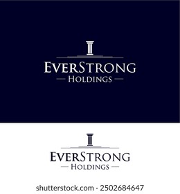 Ever strong holdings pillar logo design ideas business name editable vector template  royalty free image