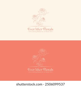 Everafter Florals Wedding Planner Botanical Logo Design