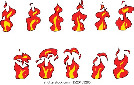 Everal Styles Of Fire With Which You Can Make A Gif