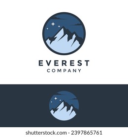 Everest Adventure Vector Logo Template. Mountain Logo Badges for Adventure Traveling Outdoor Logo Design Vector
