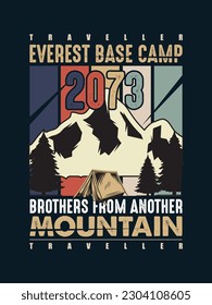Everest base camp brother from another mountain t shirt design 