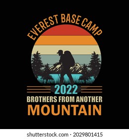 diseño de camisetas de montaña del campamento base everest, diseño gráfico