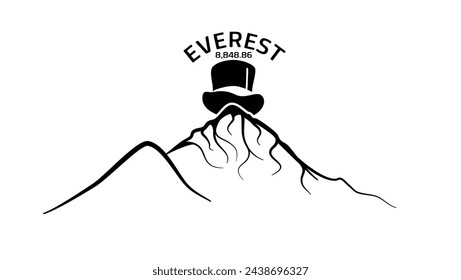 Everest emblem, black isolated silhouette