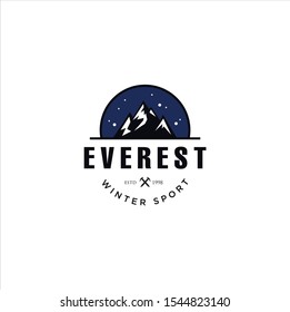 Everest Logo Vectors . Mountain Everest Outdoor Logo. Mountain Outdoor Logo Design ,Hiking, Camping, Expedition And Outdoor Adventure. Exploring Nature  