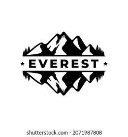 Everest Mountain Silhouette Logo Template