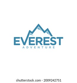 Icono de la Cumbre de la montaña Everest Peak. Diseño de logotipo. Ilustración vectorial.