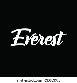 everest, text design. Vector calligraphy. Typography poster. Usable as background.