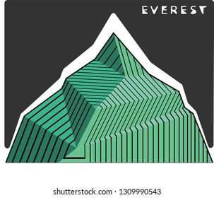 everest vector illustration logo, mountain line t shirt vektor logo or other uses