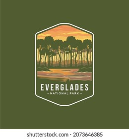 Everglades National Park Emblem patch logo illustration on dark background