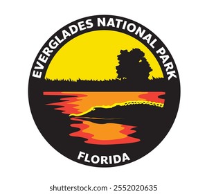 Everglades NATIONAL PARK Florida Vector Logo Alligator