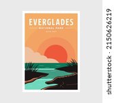 Everglades National Park poster vector illustration design