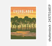 Everglades National Park poster vector illustration design