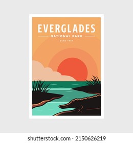 Everglades National Park poster vector illustration design