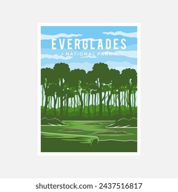 Everglades National Park poster ilustración vectorial diseño