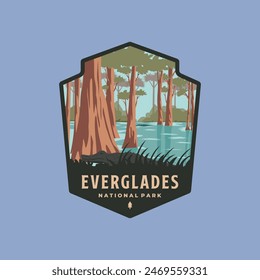 parque nacional de los everglades vintage logo símbolo de Vector ilustración diseño