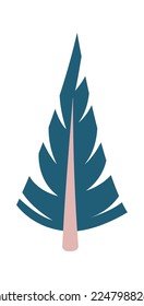 Evergreen ceder tree flat icon Winter weather Landscape. Vector illustration