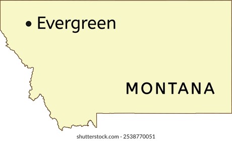 Evergreen census-designated place on Montana state map