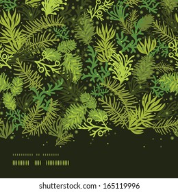 Evergreen christmas tree horizontal frame seamless pattern background