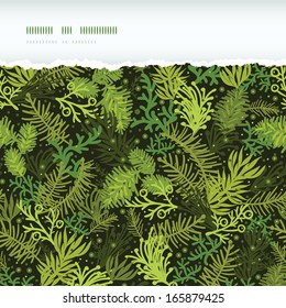 Evergreen christmas tree horizontal torn frame seamless pattern background