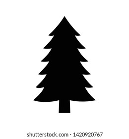 Evergreen conifer pine tree icon flat vector illustration design isolated on white background