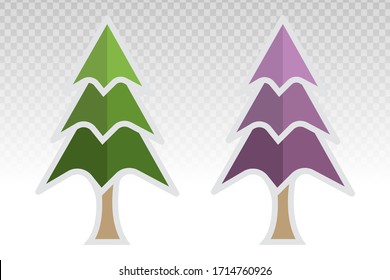 Evergreen conifer / pine tree (pinus) vector flat icon for apps and websites on a transparent background