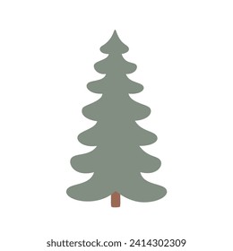 Apicor de árbol de coníferas verde. Pino forestal aislado.