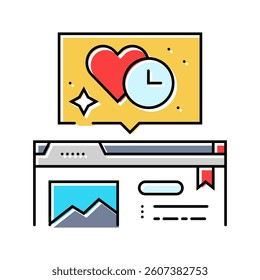 evergreen content seo color icon vector. evergreen content seo sign. isolated symbol illustration