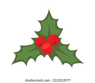 Evergreen decor flat icon Mistletoe winter decoration
