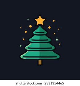 Evergreen Elegance Green Christmas Tree Icon