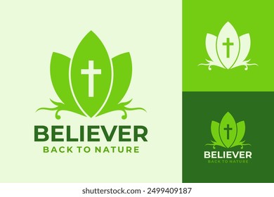 Evergreen Faith Cross Logo Design