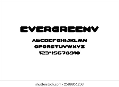 EVERGREEN font for logo and headline. Isolated vector typeset