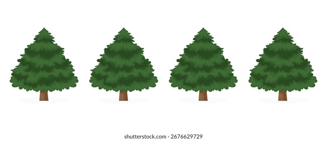 Projeto de vetor de árvore de abeto verde.