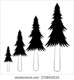 evergreen line art background vector 5