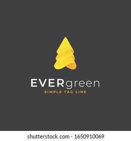 Evergreen logo, abstract minimalism light logo design for your brand, template, sign, symbol, icon