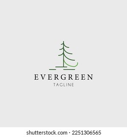 diseño de ilustración vectorial de logotipo evergreen