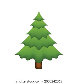 Evergreen Pine Christmas Fir Tree plant flower icon vector template Use for text emoji emotion expression reactions chat comment social media app smartphone to family friends