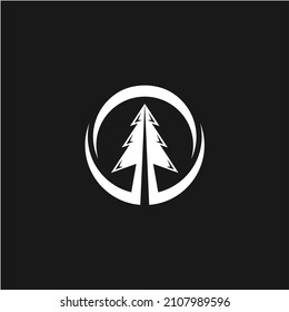 Logotipo de diseño de vectores gráficos de pino verde