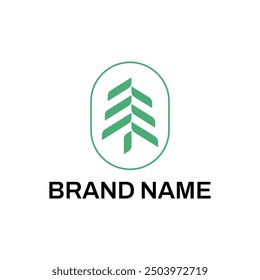 Concepto de logotipo de árbol de pino o perenne