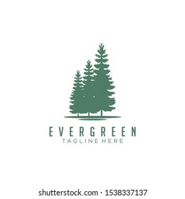 Evergreen, Pines, Spruce, Cedar trees logo design