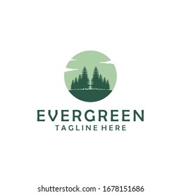 Evergreen, Pines, Spruce, Cedar trees logo design
